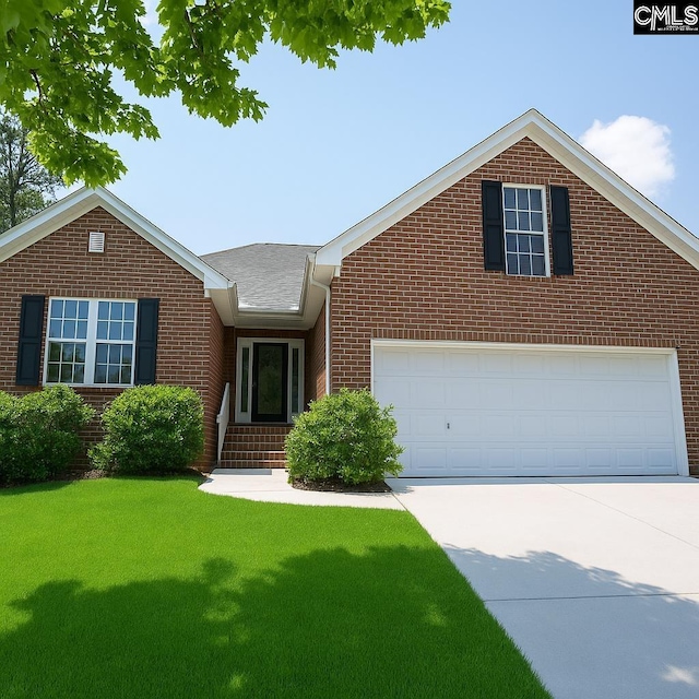 91 Loggerhead Dr, Columbia, SC 29229 - ranch-style home with brick siding, a front lawn, concrete driveway, and a garage
