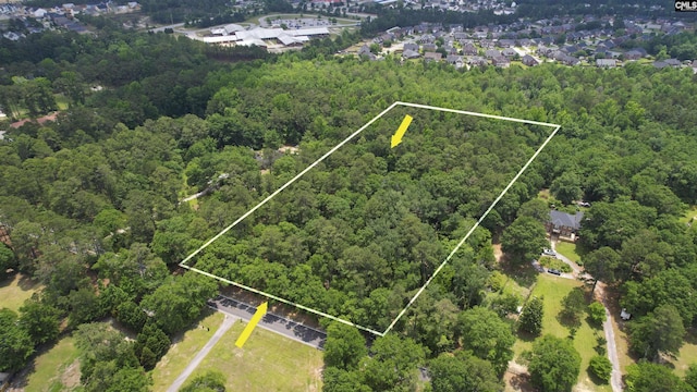 832 Longtown Rd, Blythewood, SC 29016 - aerial view of property and surrounding area featuring a forest and property boundaries highlighted