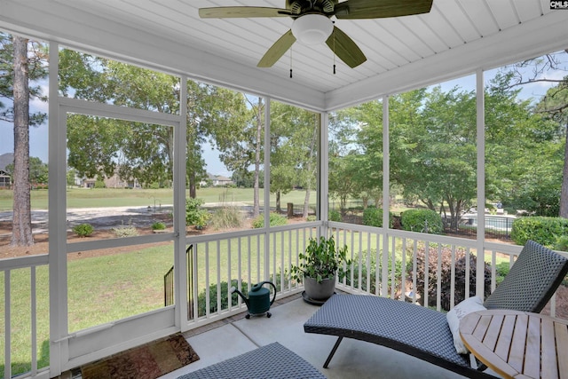 317 Cartgate Cir, Blythewood, SC 29016 - sunroom / solarium featuring a ceiling fan