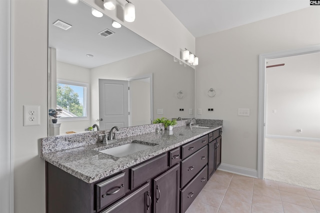 1412 Hammerwood Ln, Westminster, SC 29170 - bathroom featuring double vanity, baseboards, and tile patterned floors
