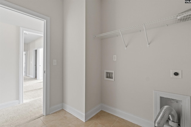 1412 Hammerwood Ln, Westminster, SC 29170 - washroom with hookup for an electric dryer, washer hookup, baseboards, and light tile patterned flooring