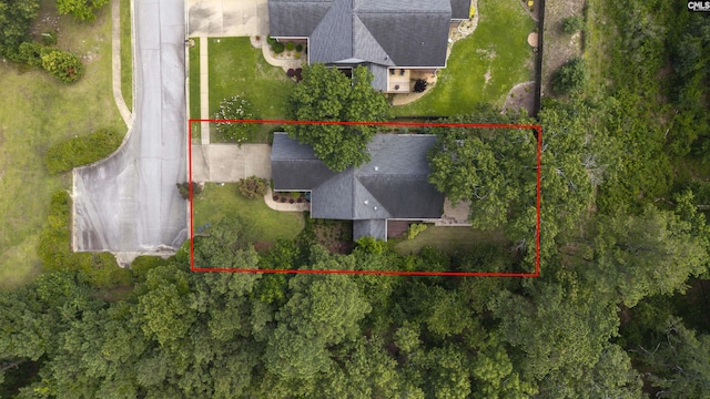 560 Park Place Dr, Elgin, SC 29045 - view from above of property with property parcel outlined