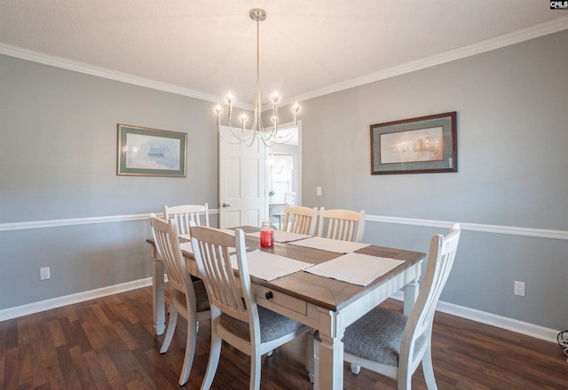 285 Freedom Blvd, Sumter, SC 29154 - dining space with wood finished floors, a chandelier, baseboards, and ornamental molding