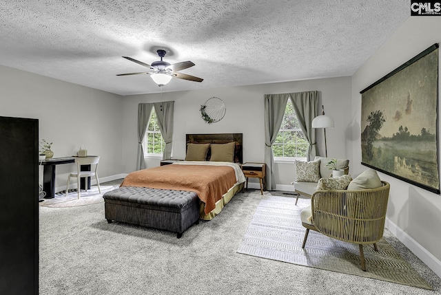 1305 Forest View Rd, Conway, SC 29526 - carpeted bedroom with multiple windows, baseboards, and a textured ceiling