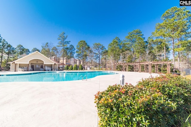 125 Oak Cove Dr, Columbia, SC 29229 - community pool featuring a patio area and view of wooded area