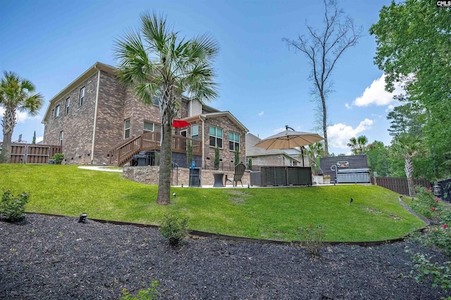 934 Near Creek Dr, Blythewood, SC 29016 - rear view of property with brick siding, a patio, and stairway