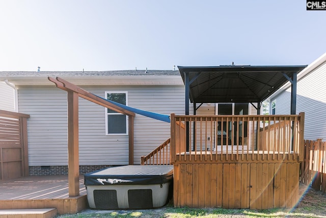 179 Marissa Ln, Lexington, SC 29072 - back of house with a wooden deck, crawl space, and a gazebo