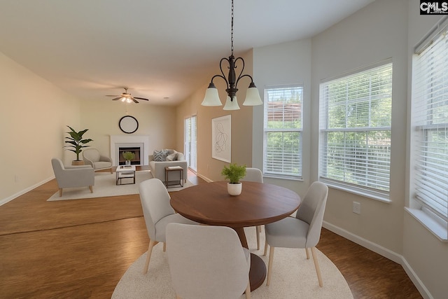 105 Songbird Ct, Chapin, SC 29036 - dining area featuring plenty of natural light, baseboards, and a ceiling fan