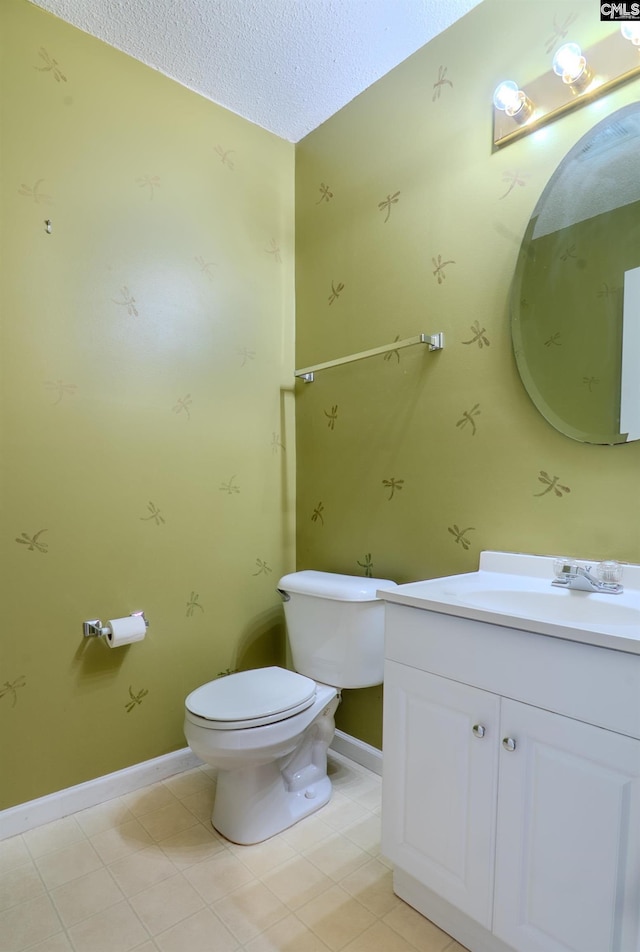 105 Songbird Ct, Chapin, SC 29036 - half bathroom with vanity, toilet, a textured ceiling, and baseboards