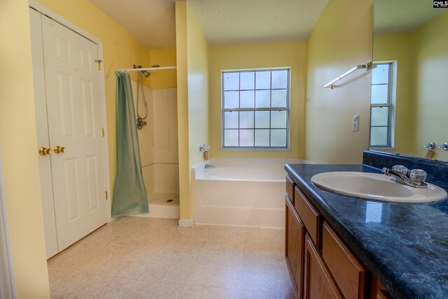 105 Songbird Ct, Chapin, SC 29036 - bathroom with a shower stall, a garden tub, vanity, and plenty of natural light