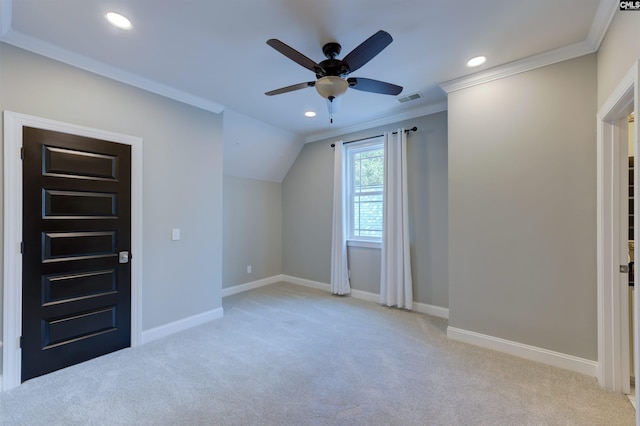1111 High Valley Trl, Blythewood, SC 29016 - additional living space with carpet, recessed lighting, baseboards, a ceiling fan, and lofted ceiling