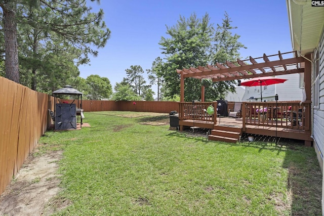 300 Green Rose, Columbia, SC 29229 - view of yard featuring a pergola and a deck