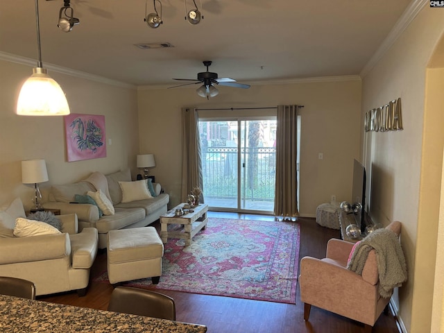 1085 Shop Rd Unit 117, Columbia, SC 29201 - living area with wood finished floors, ceiling fan, crown molding, and arched walkways