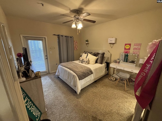 1085 Shop Rd Unit 117, Columbia, SC 29201 - bedroom featuring access to exterior, carpet flooring, and ceiling fan