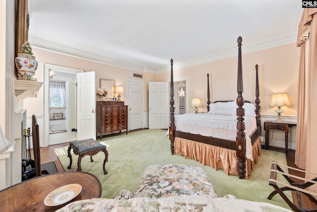 1100 W Carolina Ave, Hartsville, SC 29550 - carpeted bedroom with ornamental molding