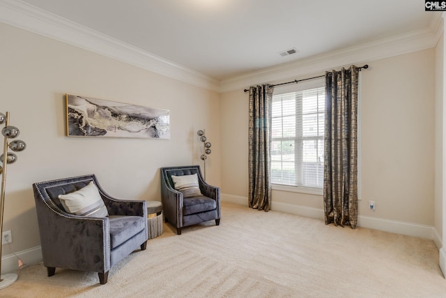 535 New Cut Ln, Blythewood, SC 29016 - living area with ornamental molding, carpet flooring, and baseboards
