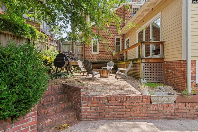 107 Southwood, Columbia, SC 29205 - view of patio with a fire pit