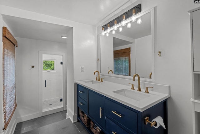107 Southwood, Columbia, SC 29205 - full bathroom featuring double vanity, tile patterned floors, and a shower stall
