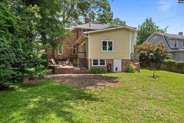 107 Southwood, Columbia, SC 29205 - rear view of house featuring a chimney, a patio, and brick siding