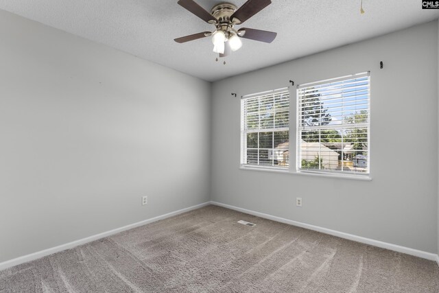 309 Pebble Creek Ct, West Columbia, SC 29170 - unfurnished room with a textured ceiling, carpet flooring, and a ceiling fan