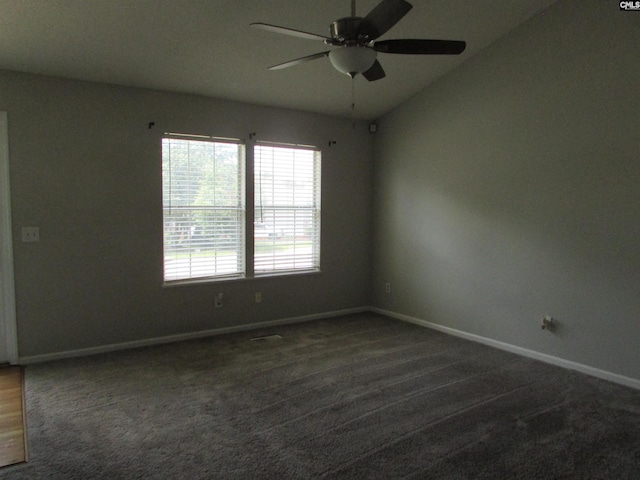 309 Pebble Creek Ct, West Columbia, SC 29170 - unfurnished room featuring ceiling fan, dark colored carpet, and vaulted ceiling