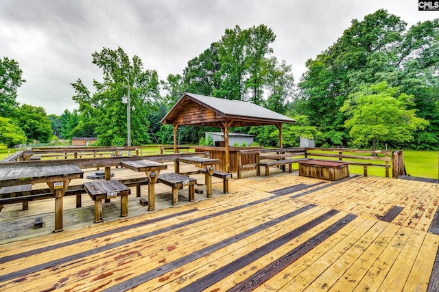 2117 Togetherness Way, Mcbee, SC 29101 - view of property's community with a gazebo, a wooden deck, and view of wooded area