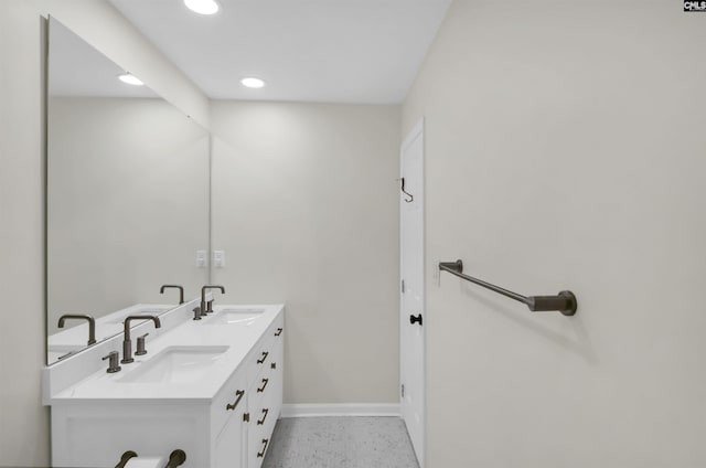 152 Carlyle Cir, Columbia, SC 29206 - bathroom with double vanity and recessed lighting