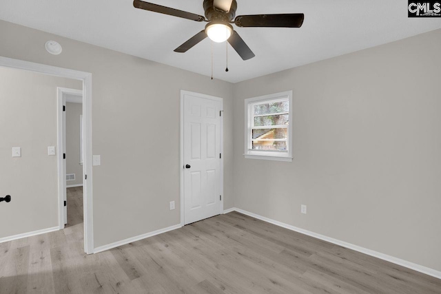 112 Woodcrest Dr, Columbia, SC 29203 - unfurnished bedroom featuring light wood-style flooring and a ceiling fan
