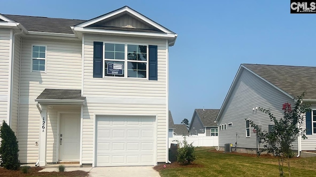 126B Willow Creek Blvd, Lugoff, SC 29078 - view of home's exterior featuring a central air condition unit and an attached garage
