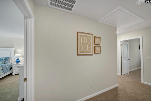 126B Willow Creek Blvd, Lugoff, SC 29078 - corridor featuring attic access and carpet flooring