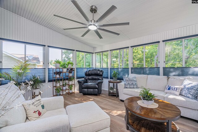 634 Bluff Pointe, Columbia, SC 29212 - sunroom / solarium with an outdoor living space, a ceiling fan, and lofted ceiling