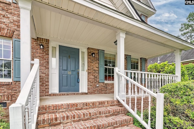 18 Ridgetop Ct, Columbia, SC 29229 - entrance to property featuring covered porch and brick siding