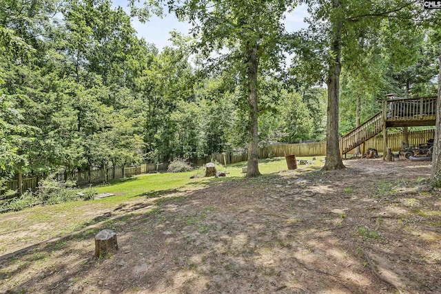 115 Black Creek Ln, Irmo, SC 29063 - fenced backyard featuring stairs and a wooden deck