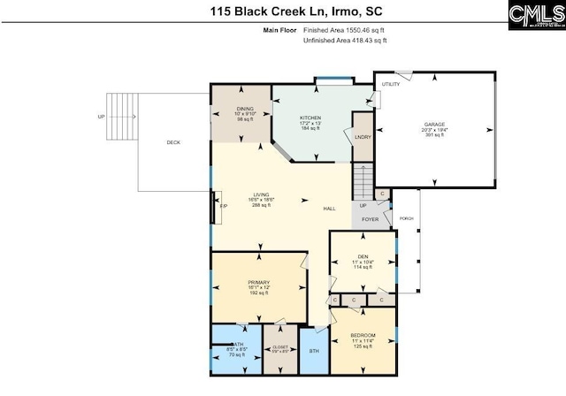 115 Black Creek Ln, Irmo, SC 29063 - view of property floor plan