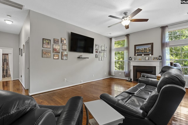 115 Black Creek Ln, Irmo, SC 29063 - living area with ceiling fan, healthy amount of natural light, and wood finished floors