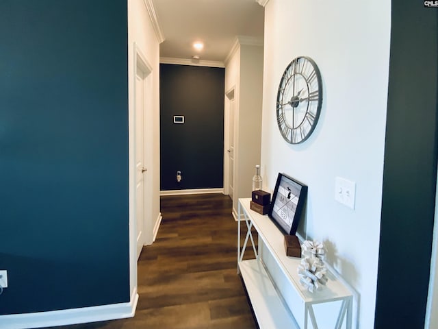 122 Tannery Way, Lexington, SC 29073 - corridor featuring ornamental molding and dark wood-type flooring
