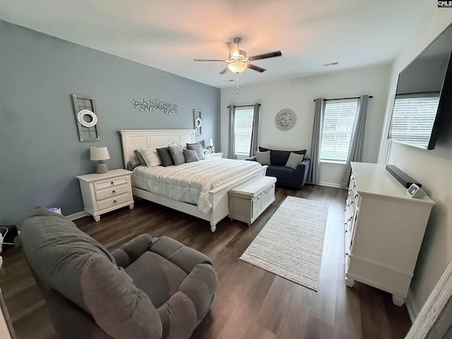 122 Tannery Way, Lexington, SC 29073 - bedroom with dark wood-type flooring and a ceiling fan