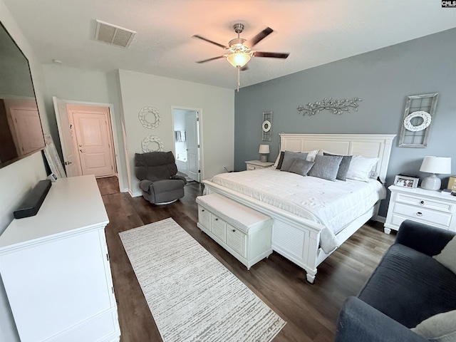 122 Tannery Way, Lexington, SC 29073 - bedroom featuring dark wood finished floors and a ceiling fan