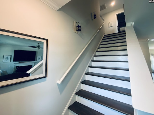 122 Tannery Way, Lexington, SC 29073 - stairway with a ceiling fan