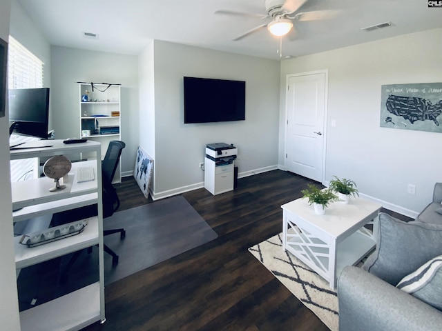 122 Tannery Way, Lexington, SC 29073 - office space with a ceiling fan and wood finished floors