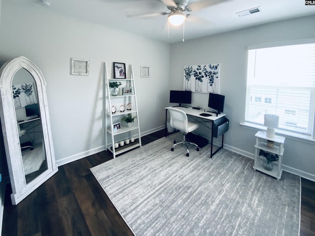 122 Tannery Way, Lexington, SC 29073 - office space featuring wood finished floors and a ceiling fan