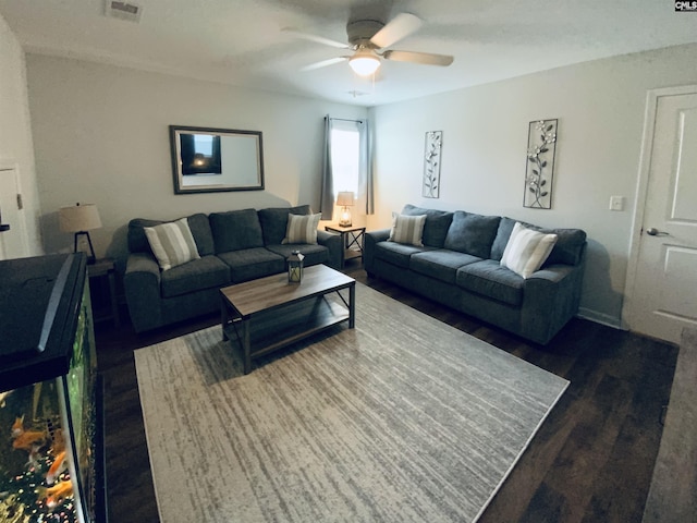 122 Tannery Way, Lexington, SC 29073 - living area with dark wood-type flooring and a ceiling fan