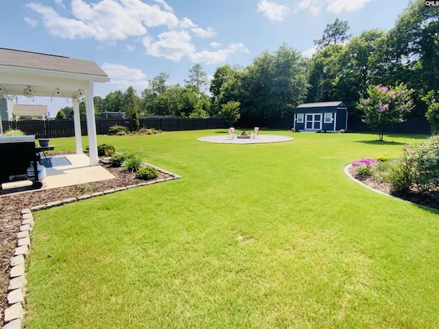 122 Tannery Way, Lexington, SC 29073 - fenced yard featuring a patio area and a shed