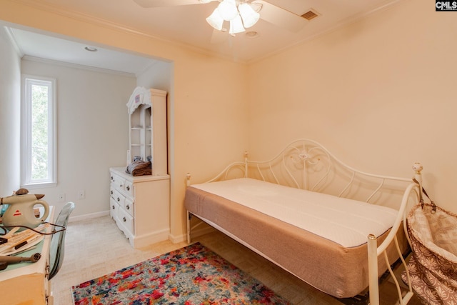 301 Harbor Heights Dr Unit 17D, Lexington, SC 29072 - bedroom featuring ornamental molding and ceiling fan