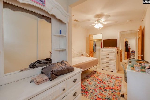301 Harbor Heights Dr Unit 17D, Lexington, SC 29072 - bedroom with a closet, crown molding, ceiling fan, and a spacious closet