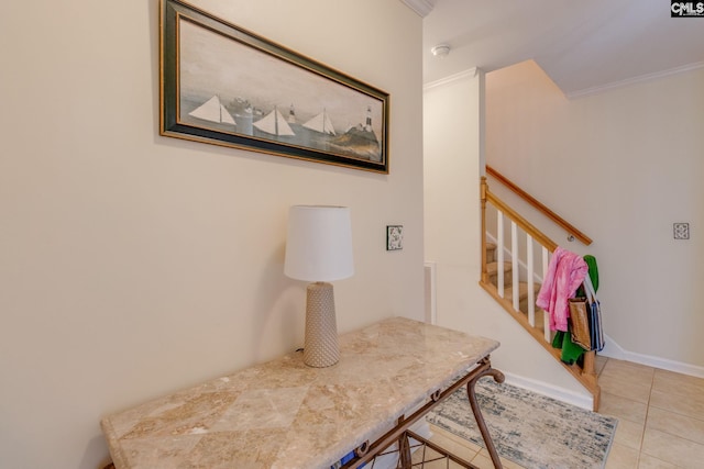 301 Harbor Heights Dr Unit 17D, Lexington, SC 29072 - tiled home office featuring crown molding and baseboards