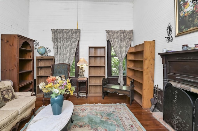 1208 Peacehaven Rd, Chapin, SC 29036 - living room with wood finished floors, wood walls, and a towering ceiling