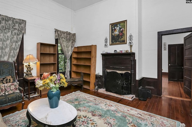 1208 Peacehaven Rd, Chapin, SC 29036 - living area with hardwood / wood-style floors and crown molding
