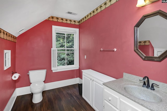 1208 Peacehaven Rd, Chapin, SC 29036 - bathroom with wood finished floors, lofted ceiling, and vanity
