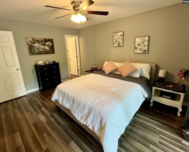 448 Deerwood St Unit 6F, Columbia, SC 29205 - bedroom featuring dark wood finished floors and a ceiling fan